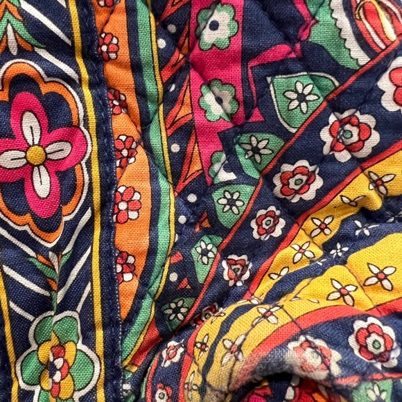 Vera Bradley Venetian Paisley Purse Bag Tote Navy Blue Orange Wristlet Wallet - Picture 10 of 15